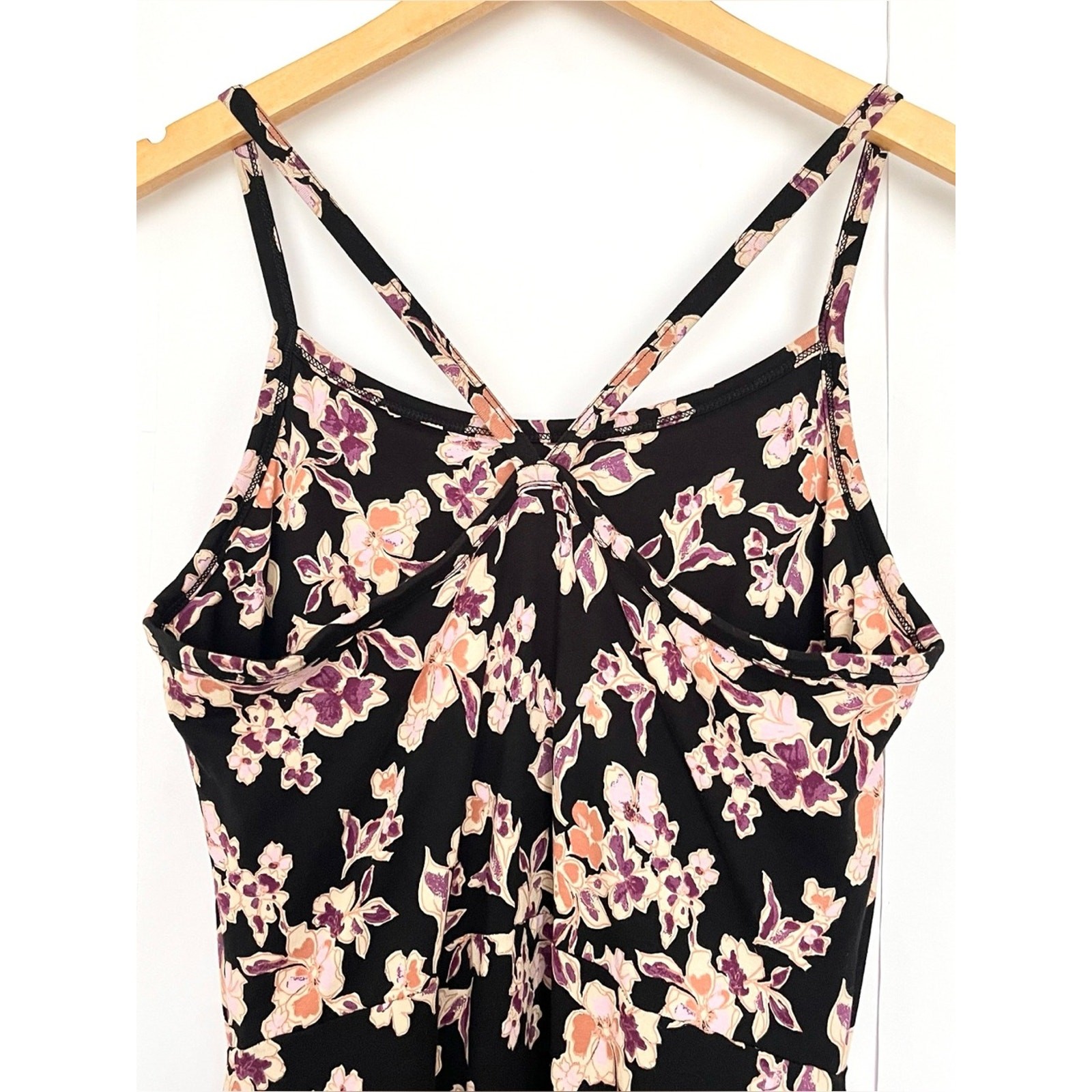 Pact Organic Fit & Flare Midi Dress Floral Pockets Size Large Multicolor Posies