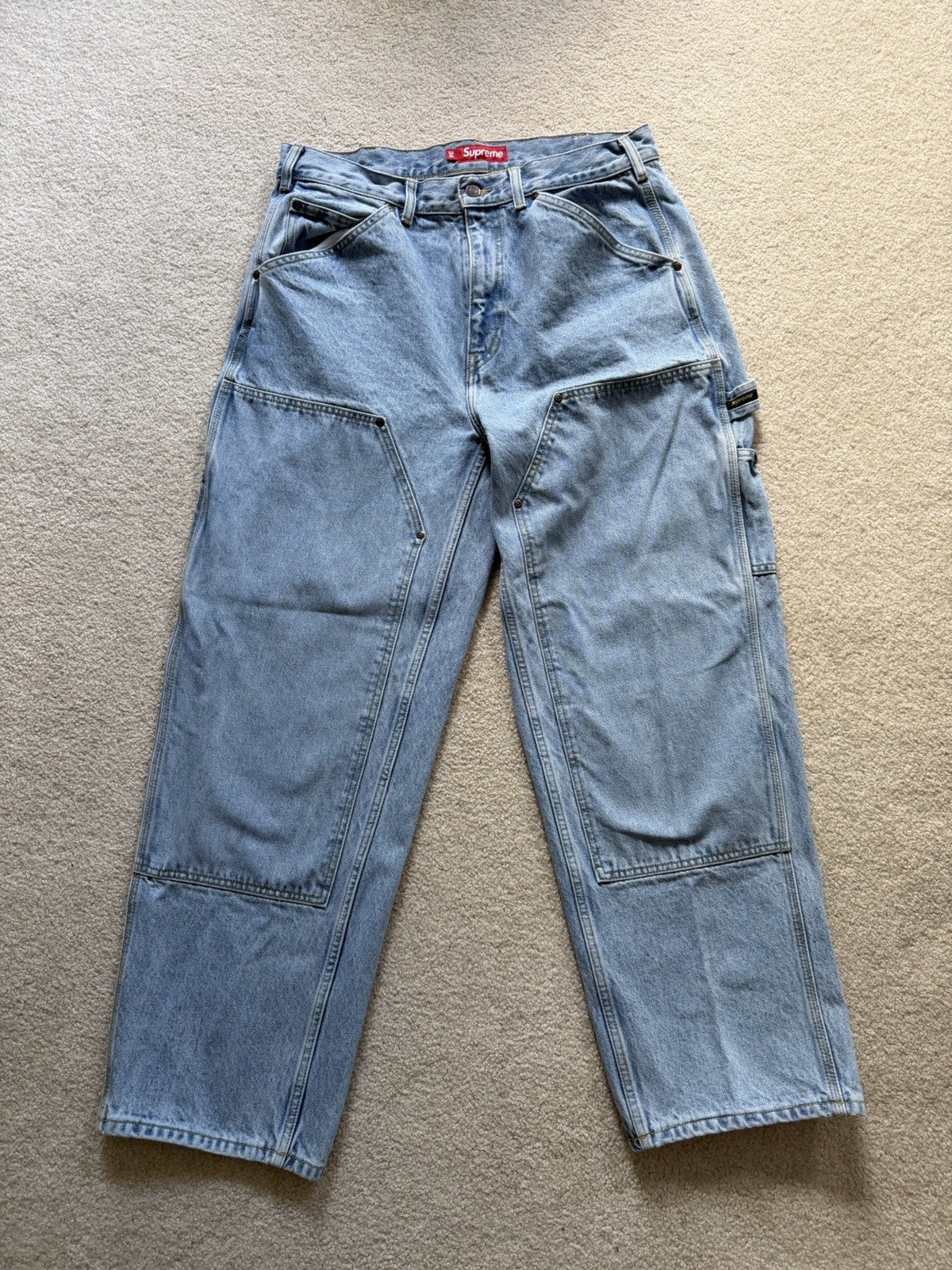 Supreme Double Knee Painter Pant (FW24) Washed Indigo – Size 34