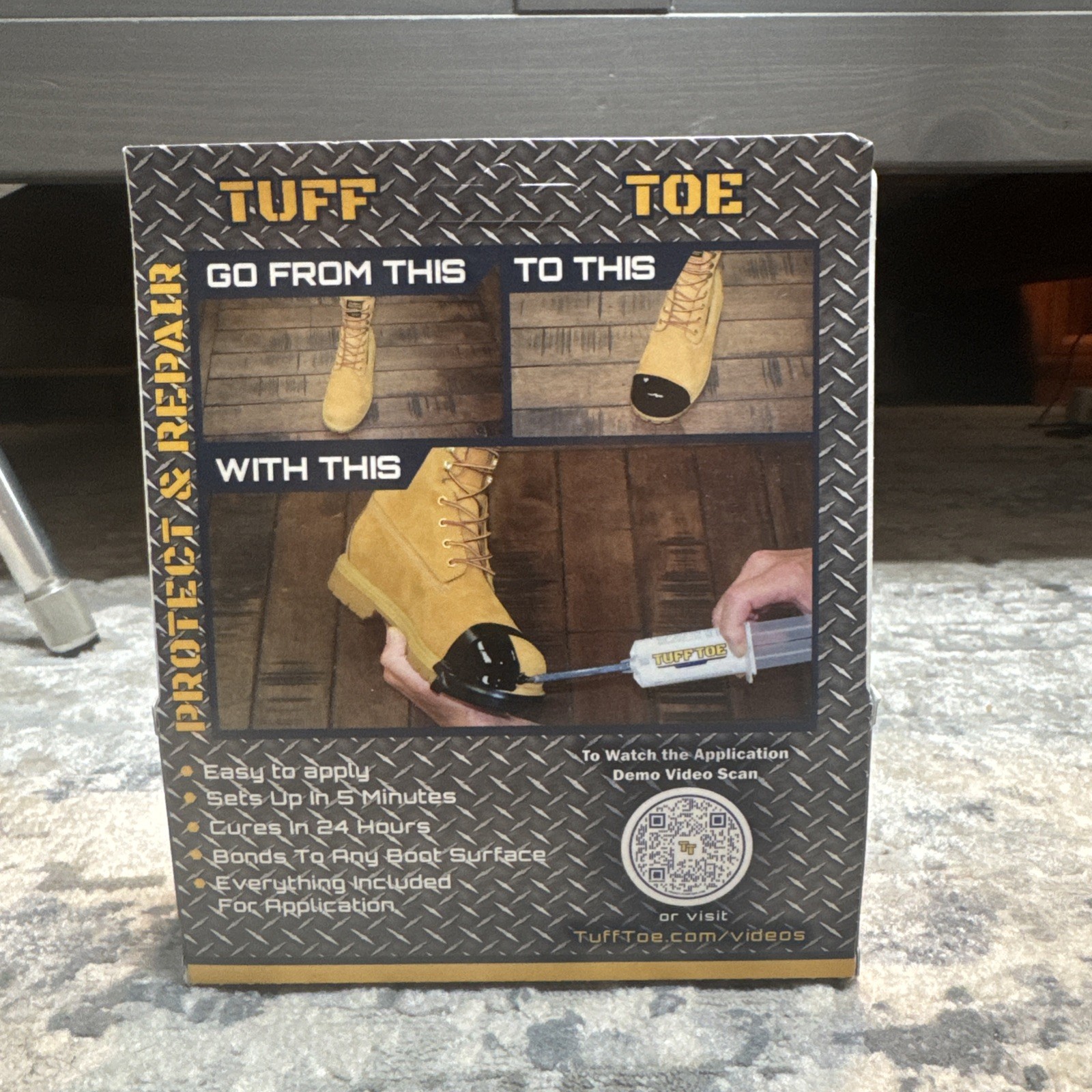 TUFF TOE Original Formula Work Boot Toe Guard Protection Leather Repair Kit NEW