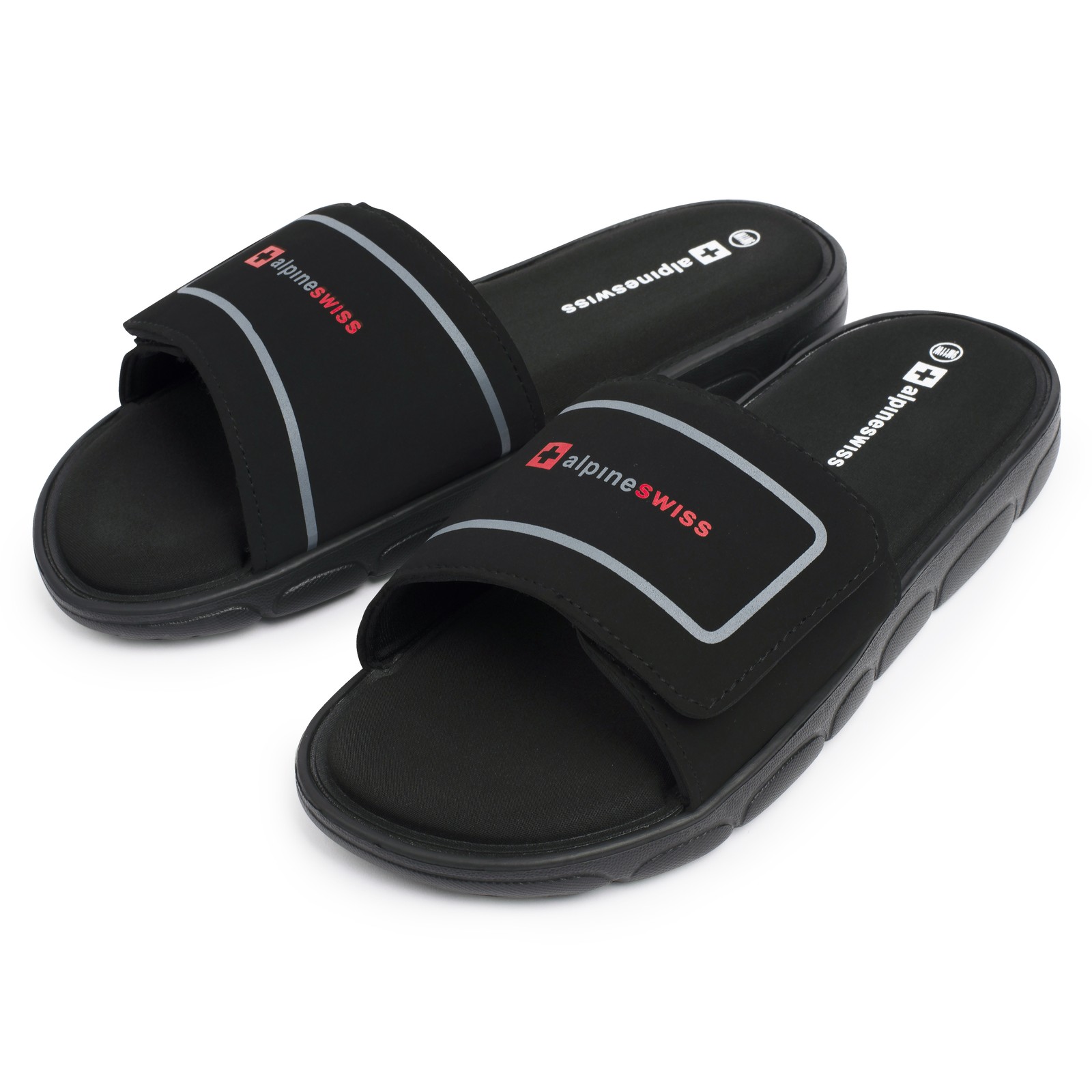 Alpine Swiss Gabe Men Slide Sandals Shock-absorbing foam Insole for Arch