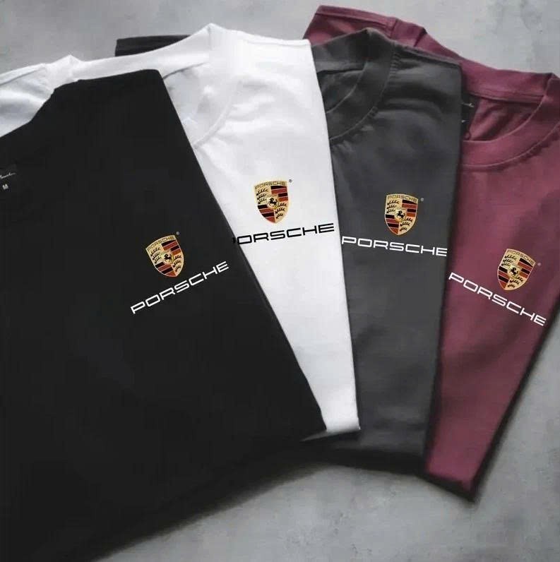 Vintage Classic Car Racing Logo Trendy Porsche Graphic Cotton Unisex T-Shirt