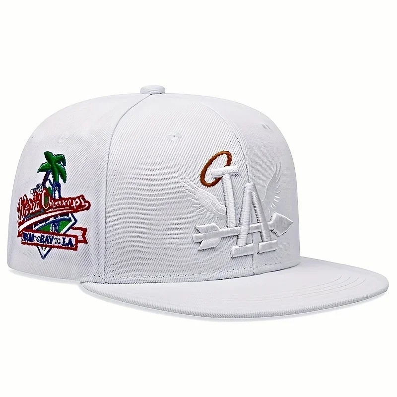 LA Flat Brim Snapback Embroidered Hip-Hop Streetwear Los Angeles Baseball Cap