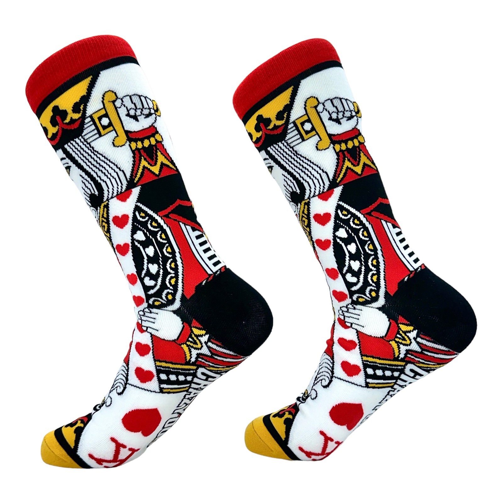 King Of Hearts Socks Funny Cool Vintage Playing Cards Novelty Footwear