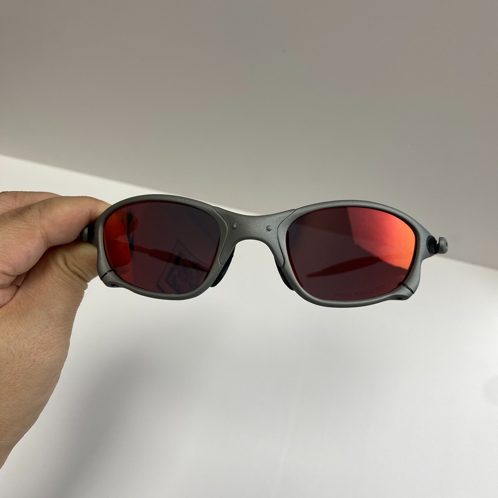 Oakley Juliet 2.0 X-Metal Polarized Sunglasses Ruby Lenses/Matte Gray Frames