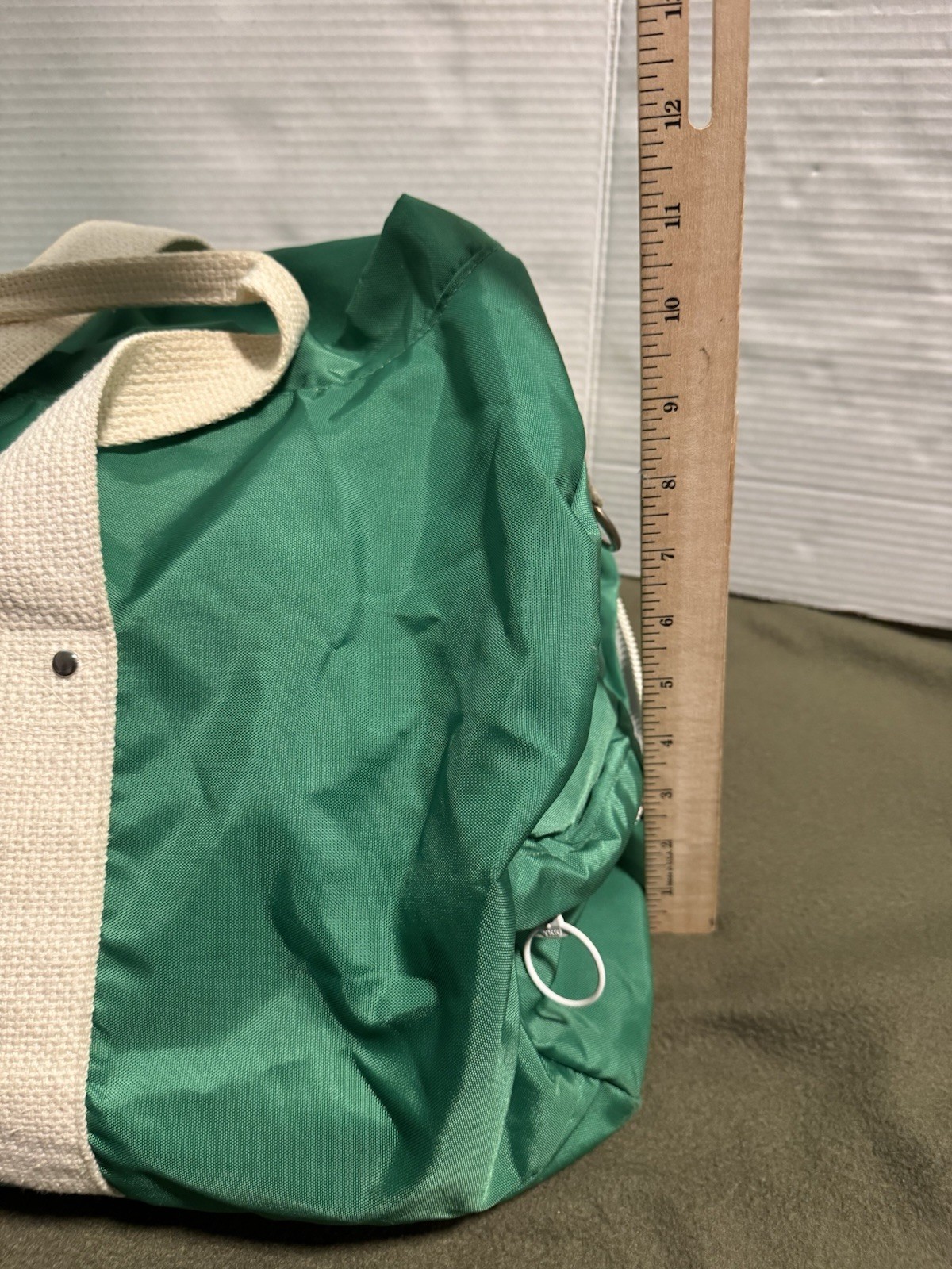 Vintage NYI Goldman Sachs Duffel Bag Green Retro Wall Street Gym Travel Rare