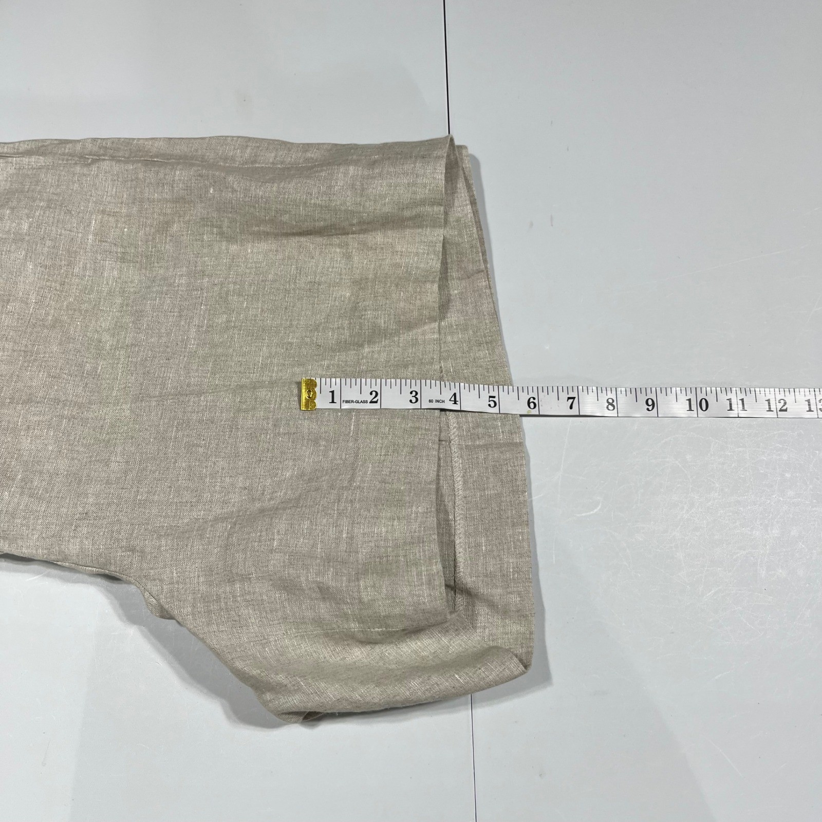 J.Crew Womens Beige Linen Shorts Elastic Back Waist Flat Front Old Money Preppy