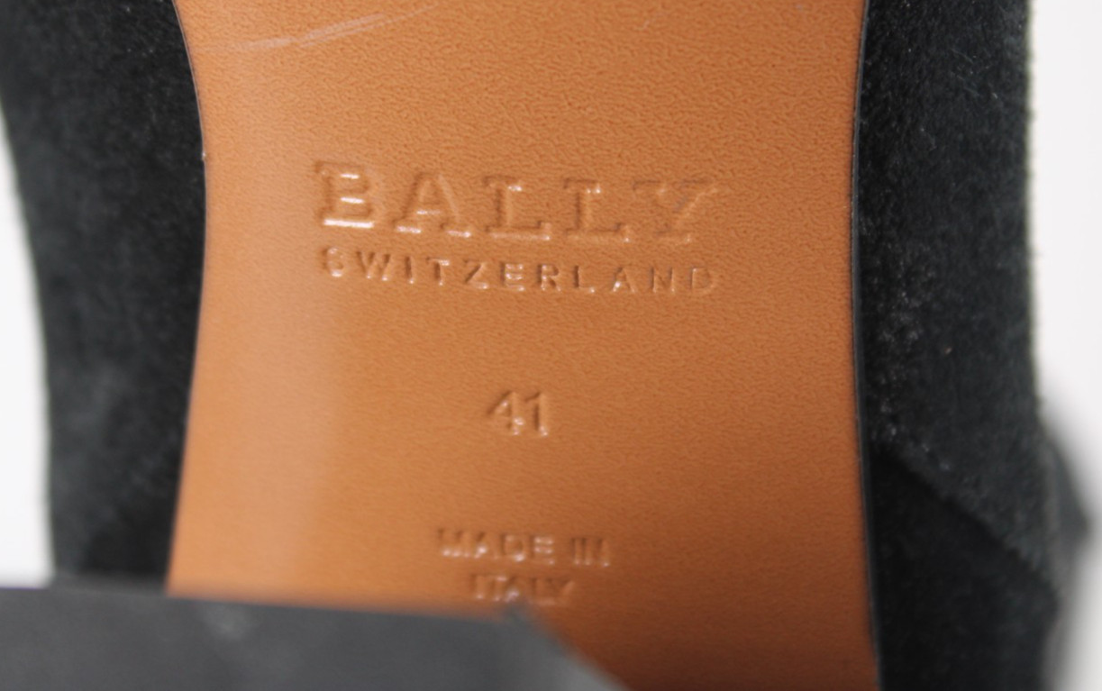 BALLY Black Suede THERESIA Almond Toe Chelsea Ankle Boots 41