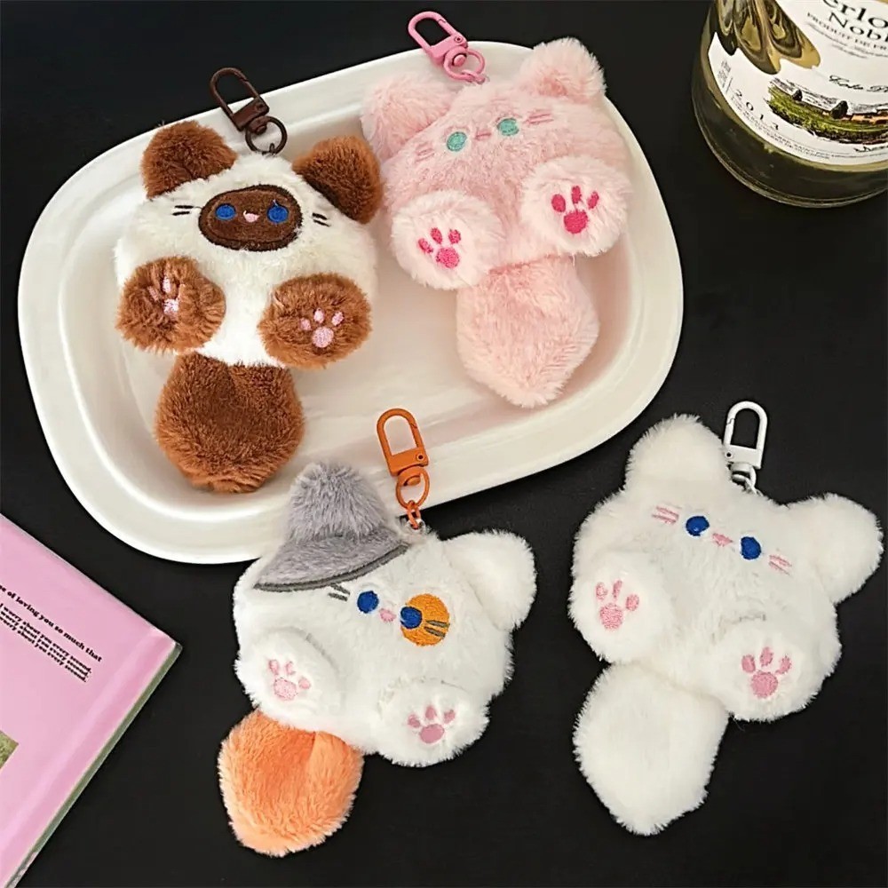 Cute Plush Cat Keychain Soft Cartoon Bag Charm Backpack Pendant Gift