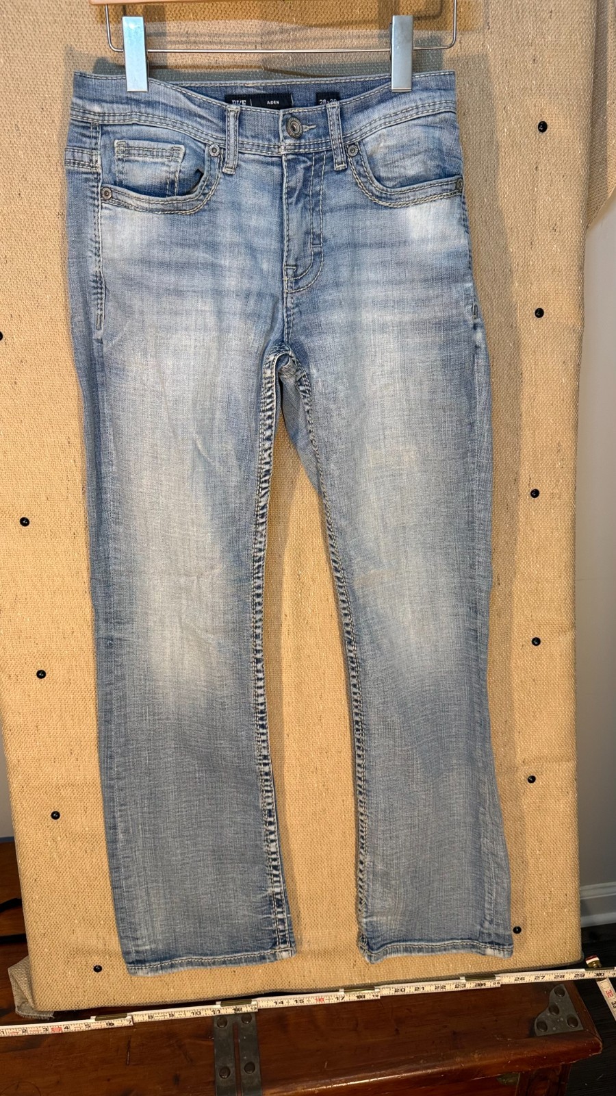 BKE Aiden Jeans Mens 28×30 Light Wash Straight Relaxed Denim Pants