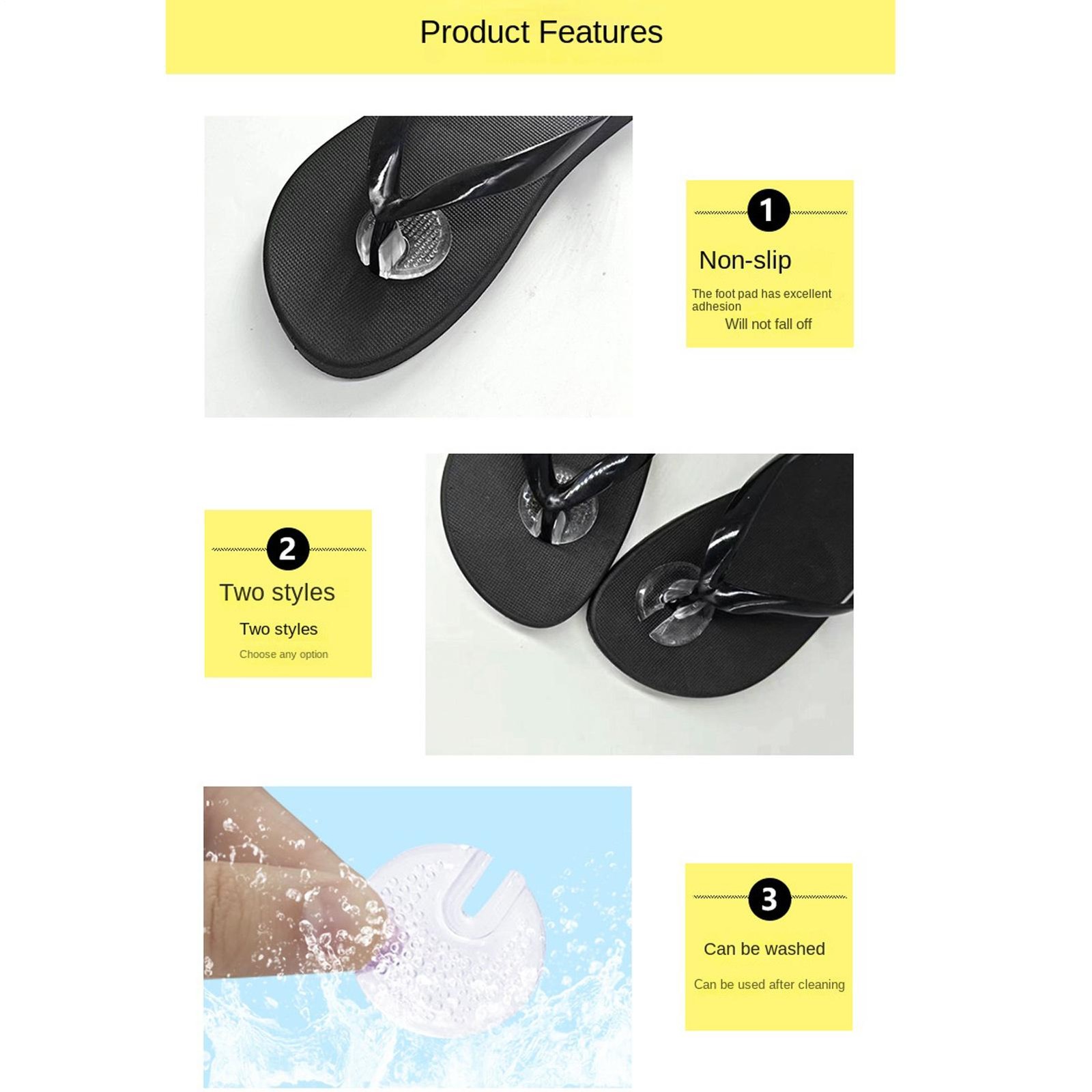 Silicone Thong Sandal Toe Protectors Gel Cushion Flip Flop Guards 1 Pair Set