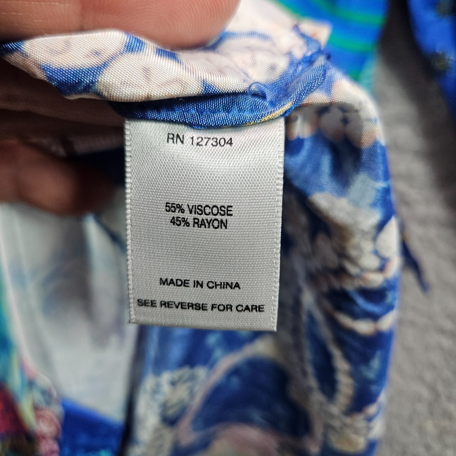 $119 NEW John Mark Shirt Top Women 1X Button Up Geometric Print Blue Tone