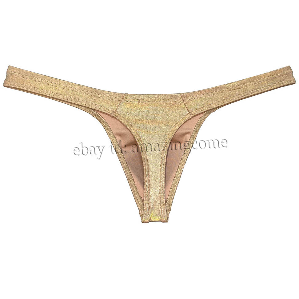 Men Gloss Bikini Thong Underwear Classics T-back Elastic Bulge Pouch Underpants
