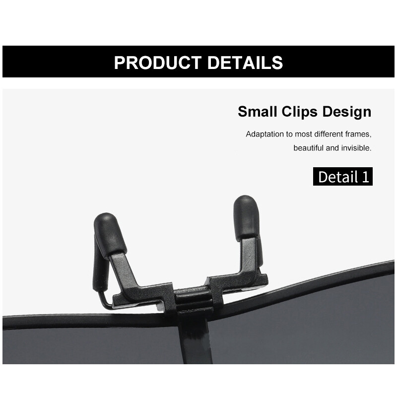 Polarized Clip On Sunglasses One Piece Over Prescription Glasses UV Protection