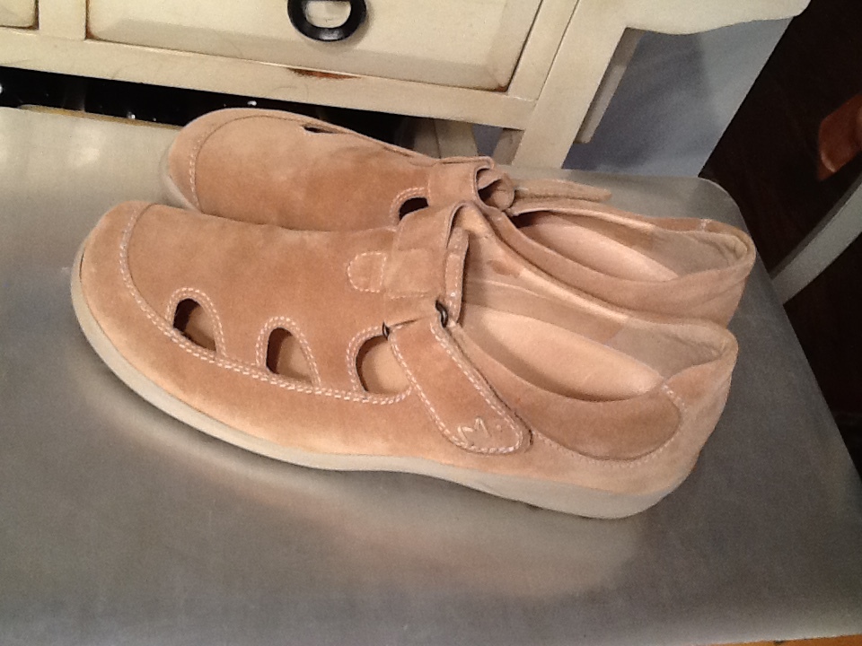 WOMEN Tan Suede THERESIA M Sz, 7 Boston Mittel MARY JANE
