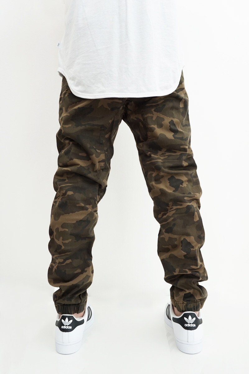 MEN’S OLIVE CAMO TWILL DROP CROTCH JOGGER PANTS SIZE S-5XL VICTORIOUS FREE SHIP