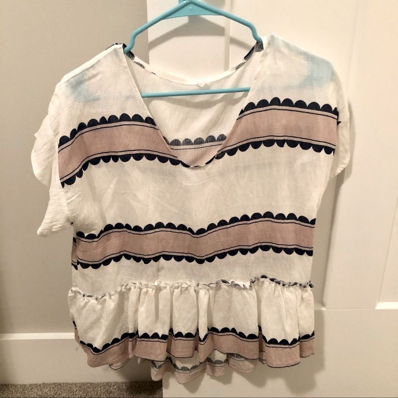 Striped peplum top