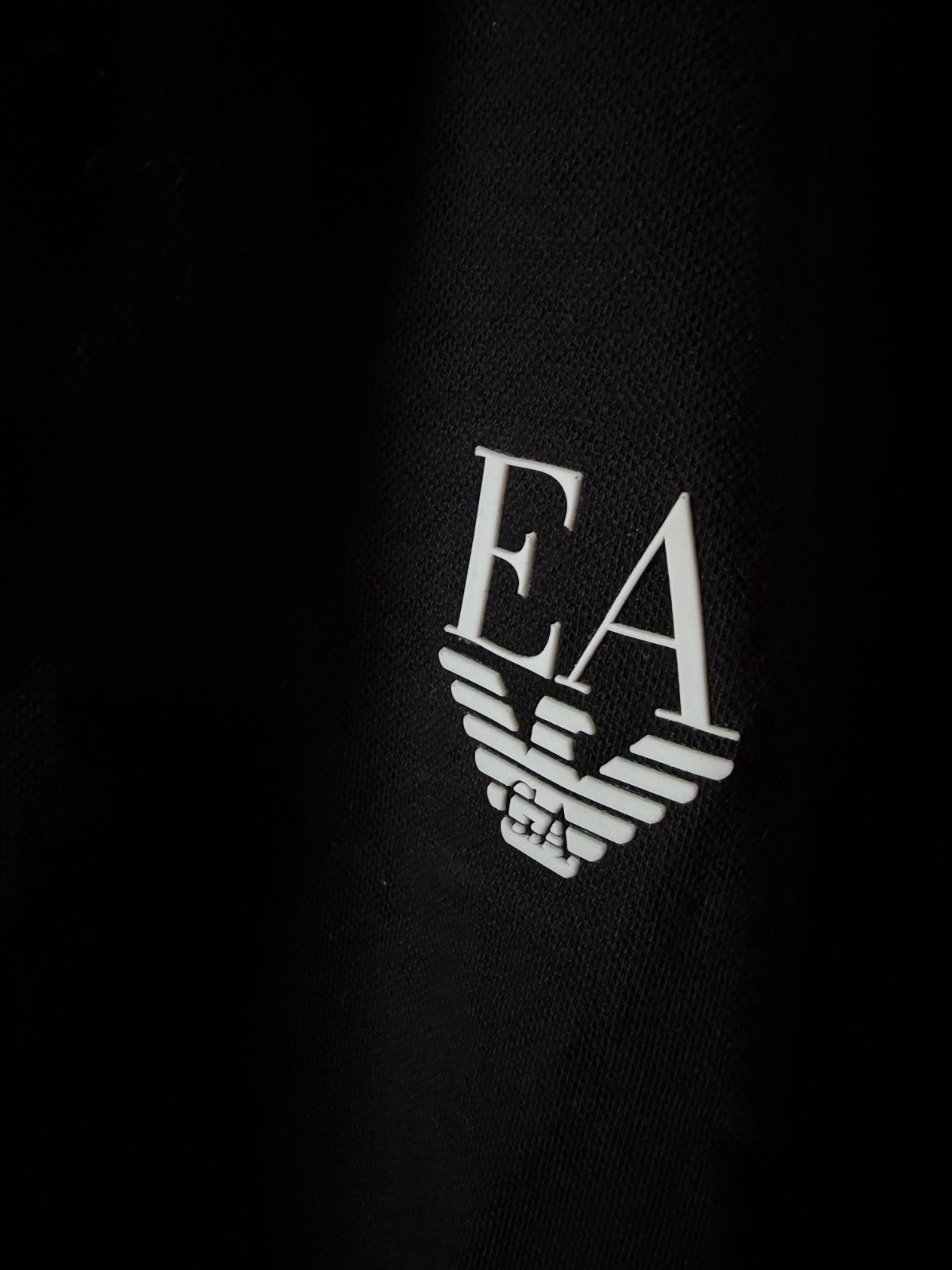 Emporio Armani Exchange (A|X) XXL Slim Fit Black Polo White Collar Stripes