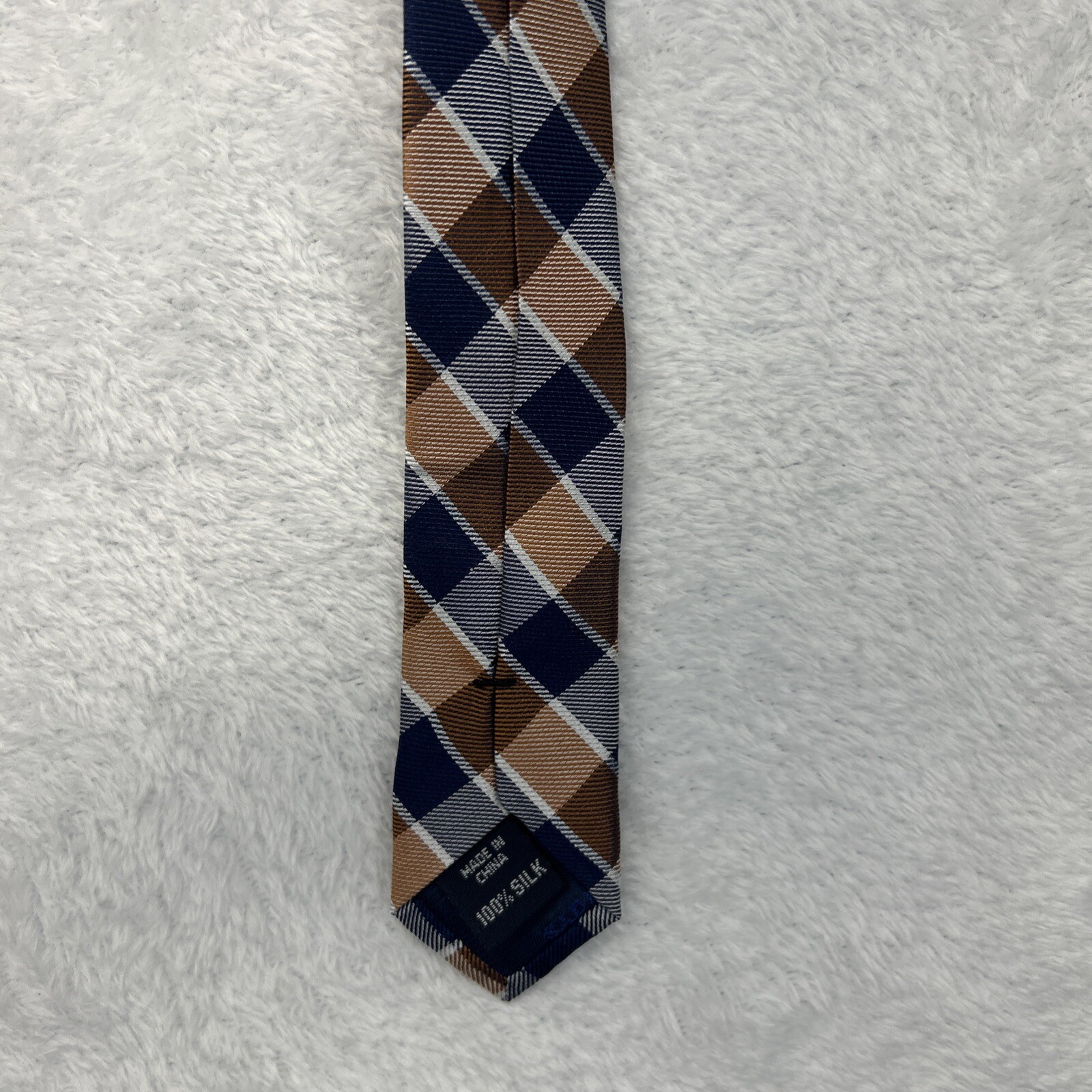 Saddlebred Blue Orange Plaid Men’s Necktie 3.5”x 58.5” 100% Silk NWT $38.00