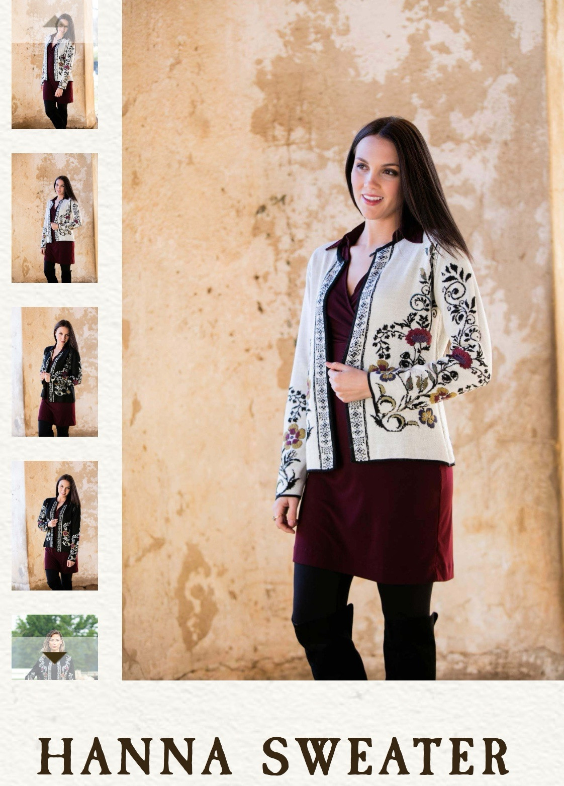 Simply Natural Alpaca Blend L/XL Floral Embroidered Cardigan Reversible NWOT