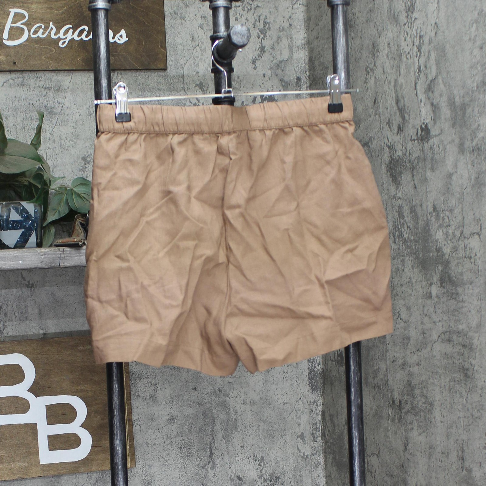 state of Day Linen Blend 2-Pc. Sleeveless Pajama Shorts Natural Umber Brown S