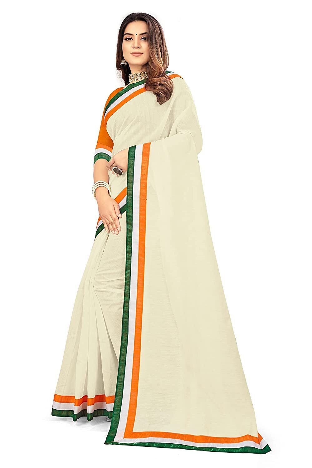 women Saree For Most Trendy Chanderi Cotton Fabric Saree With Blouse