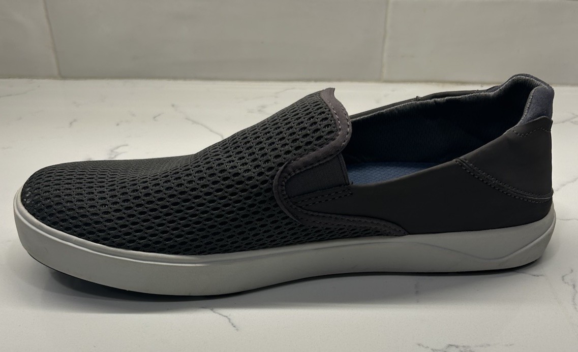 Olukai Lae’ahi Slip On Sneakers Shoes Mens 9.5M Grey Gray Mesh Casual Pavement