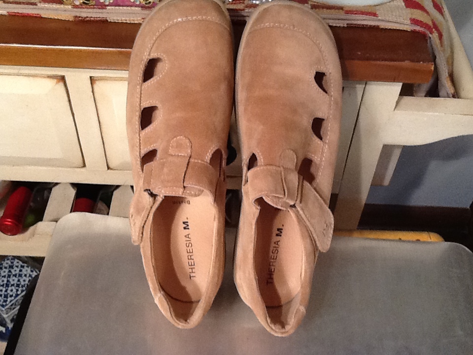 WOMEN Tan Suede THERESIA M Sz, 7 Boston Mittel MARY JANE