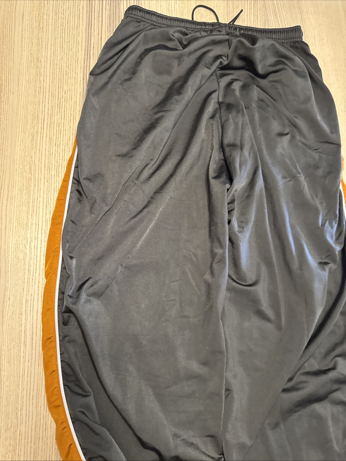 Vintage Nike Track Pants Charcoal Grey Orange Piping Wide Leg Y2K Streetwear XL