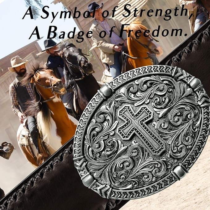 Religious Cross Western Belt Buckles for Men Cowboy Belt Buckle Cowgirl Faith