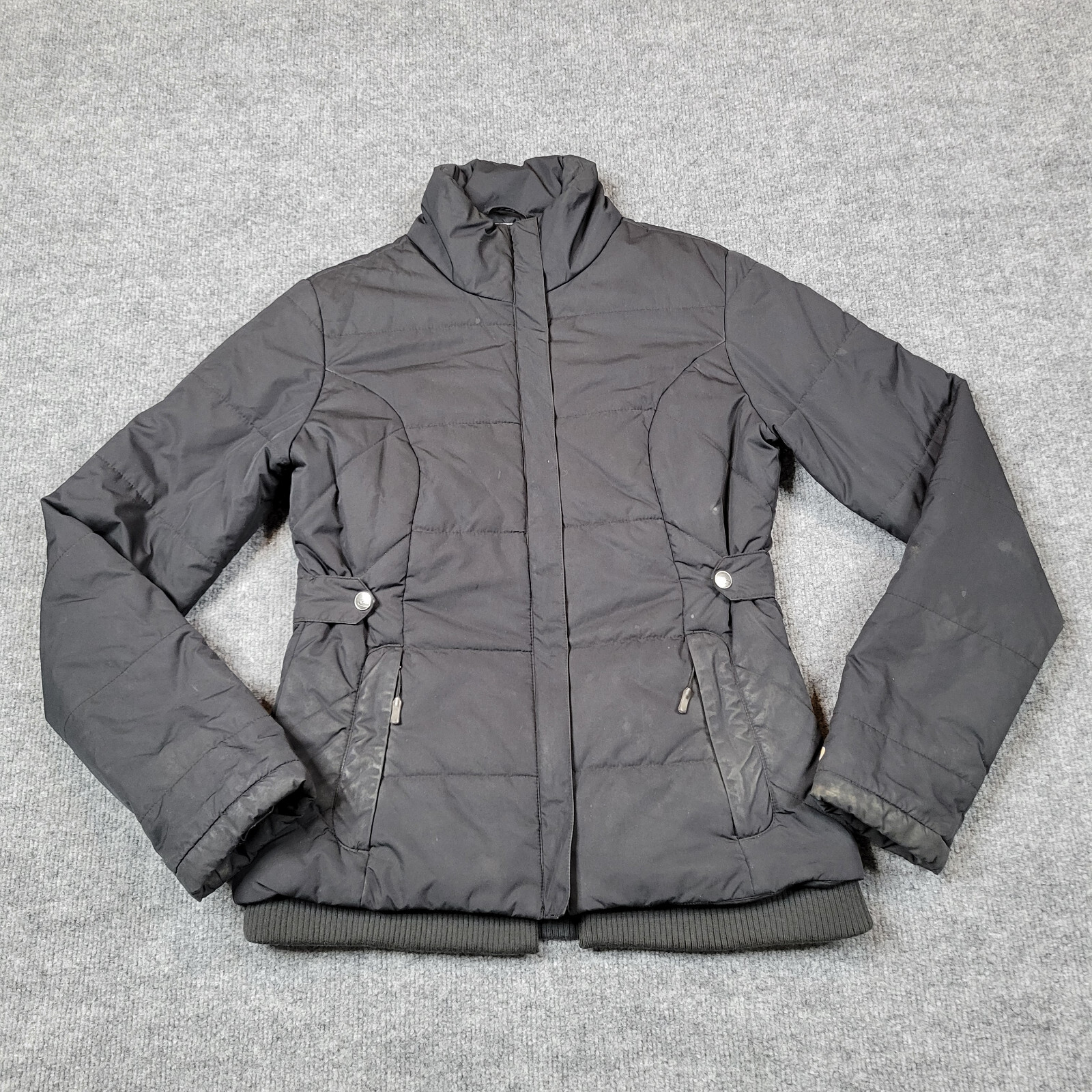 Oakley Jacket Womens Small Black Zip Winter Coat Insulated Pockets Outdoor READ*