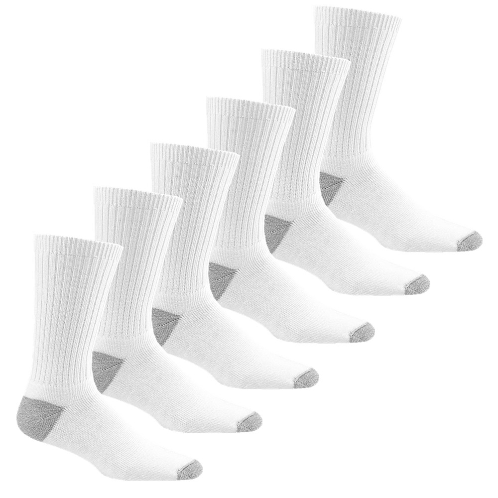 3-12 Pairs Mens Sports White 2 Tones Athletic Cotton Crew Socks Size 9-11 10-13