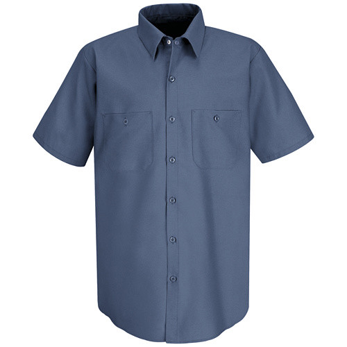 Red Kap Work Shirt Solid Color 2 Pocket Men’s Industrial Uniform Short Sleeve