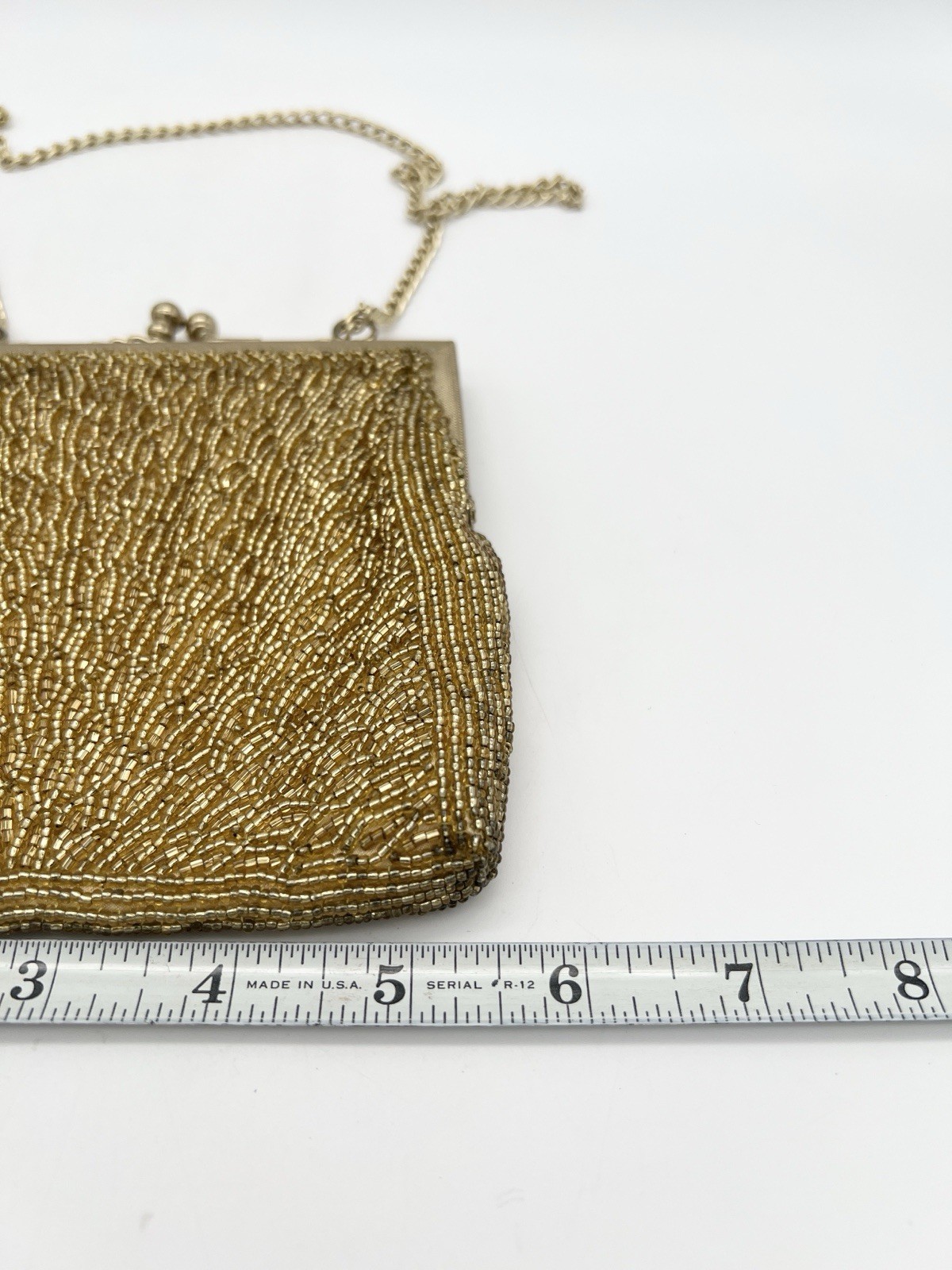 Vintage Walborg Gold Beaded Evening Purse Hong Kong Cocktail Handbag