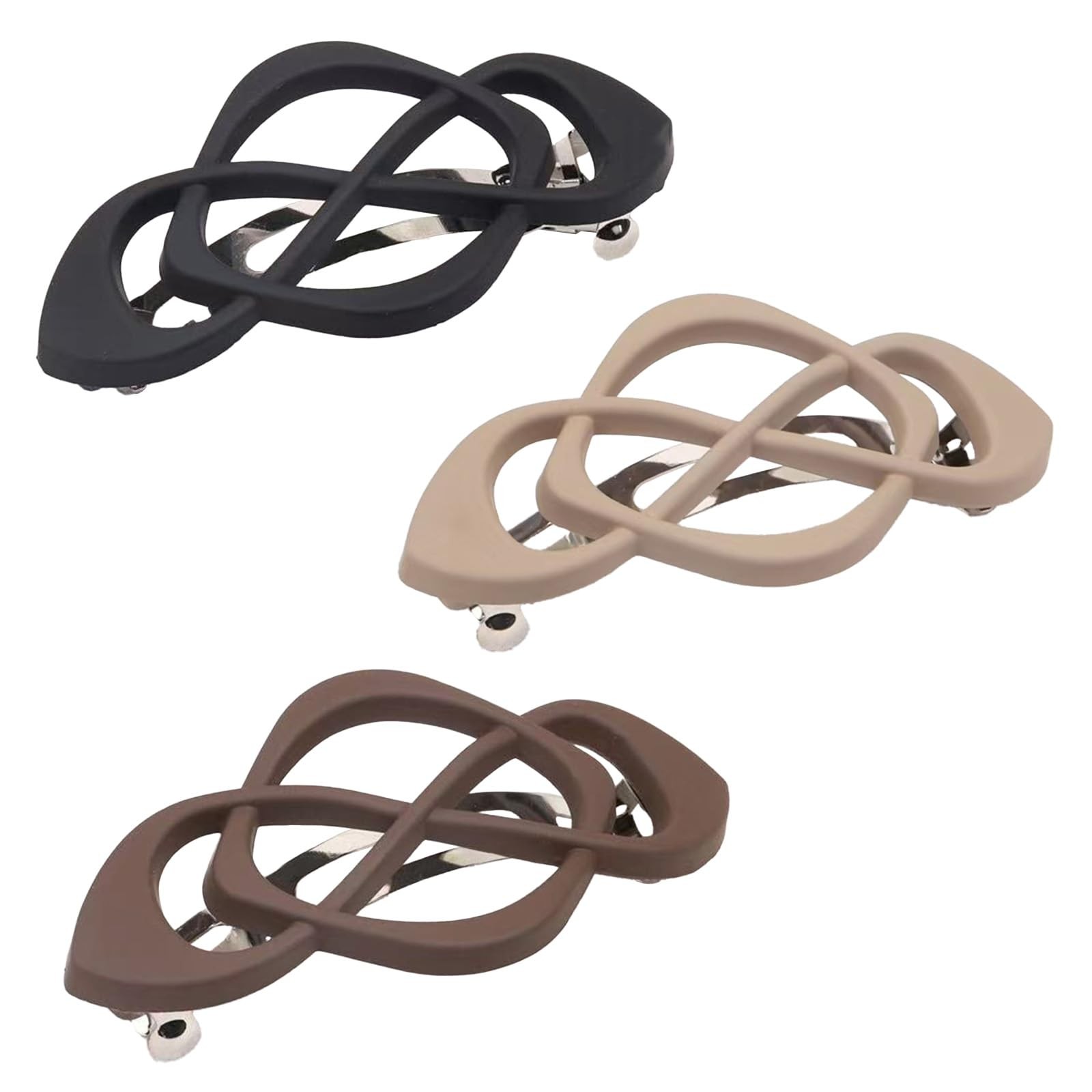 3Pcs Flat Hair Clips for Women – French Claw 1 Count (Pack of 3), mixcolor
