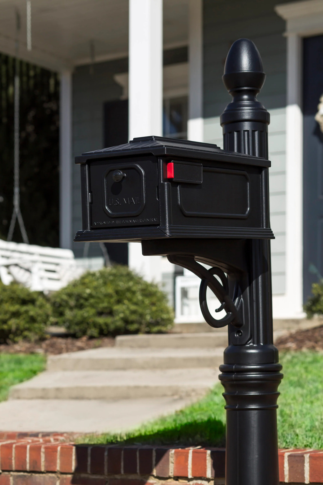 Architectural Mailboxes Stratford Plastic Standard Mailbox Black with Post|16035