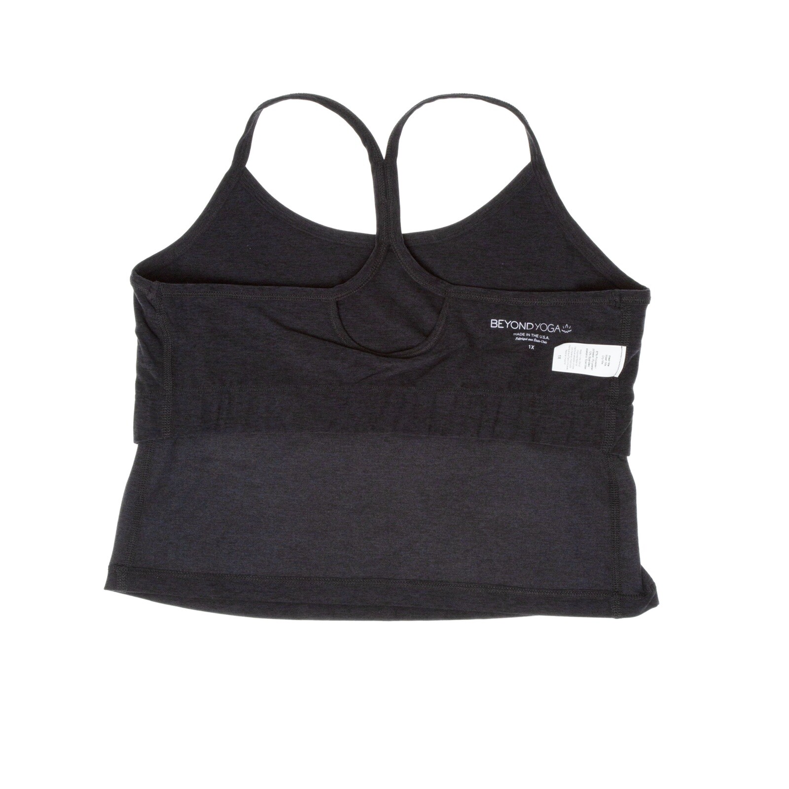 Beyond Yoga Space Dyed Slim Racerback Cropped Tank Black Plus Size 2X 3608