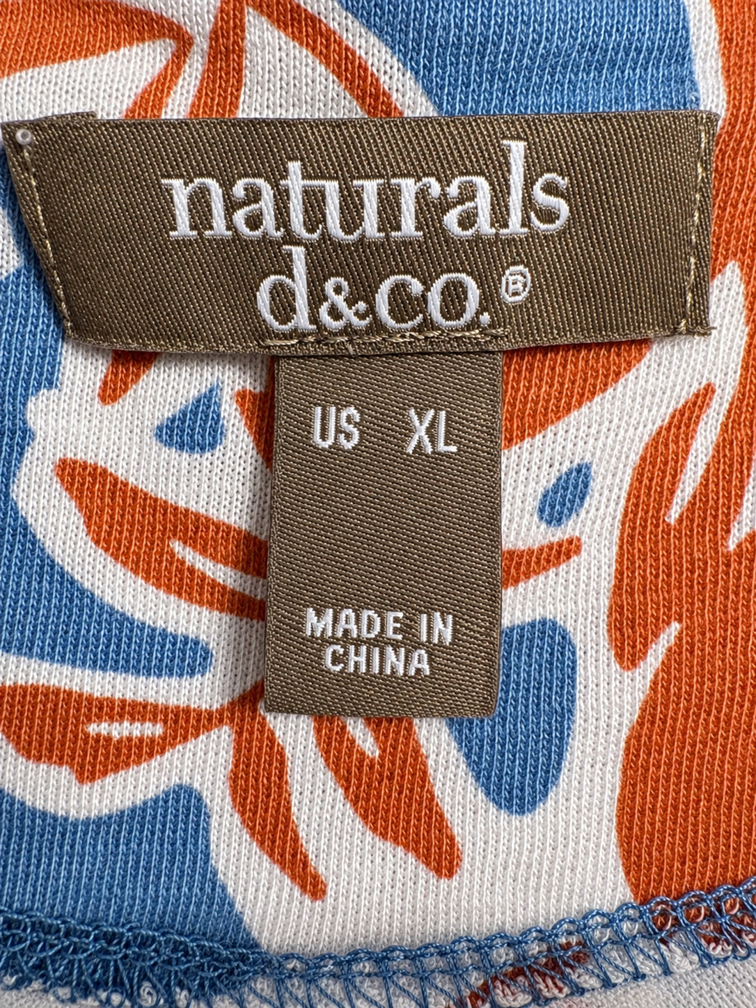 Denim & Co Naturals XL Blue Bayou Floral Linen Blend Midi Dress Pockets