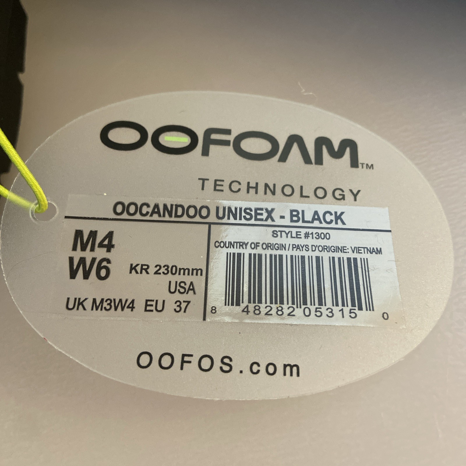New Oofos Oocandoo Unisex Recovery Rubber Sandals Black Men 4/ Women 6 Snickers