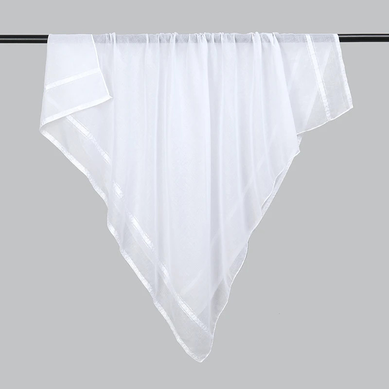 White Arab Square Scarf for Women Men Muslim Shawl Headwrap Plaid Stripe Printed