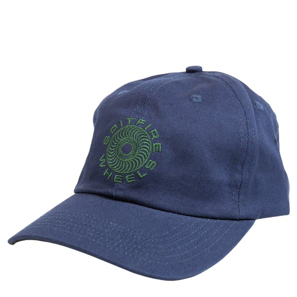Spitfire Wheels CLASSIC 87 SWIRL UNSTRUCTURED Strapback Skateboard Hat NAVY/GRN