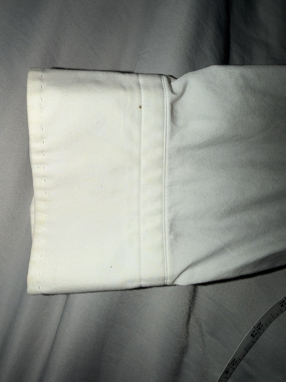 Issey Miyake White Cotton Solid Long Sleeve Point Collar Pocket Shirt Sz 3
