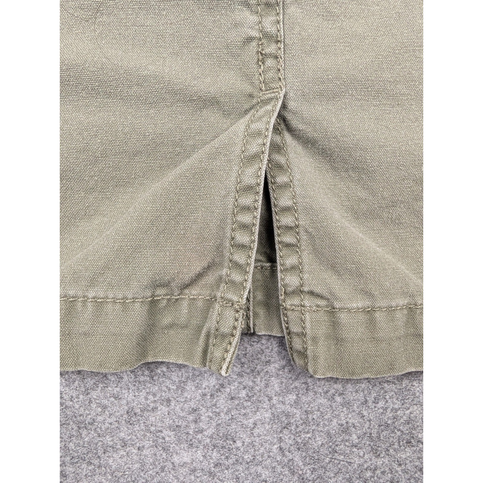 Eddie Bauer Womens Olive Green Canvas Utility Mini Skirt Outdoor Casual