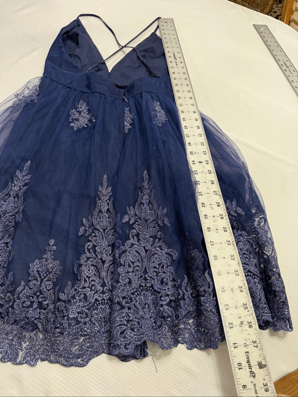 NWT Maniju Navy Blue Lace Cocktail Party Dress Size Large New