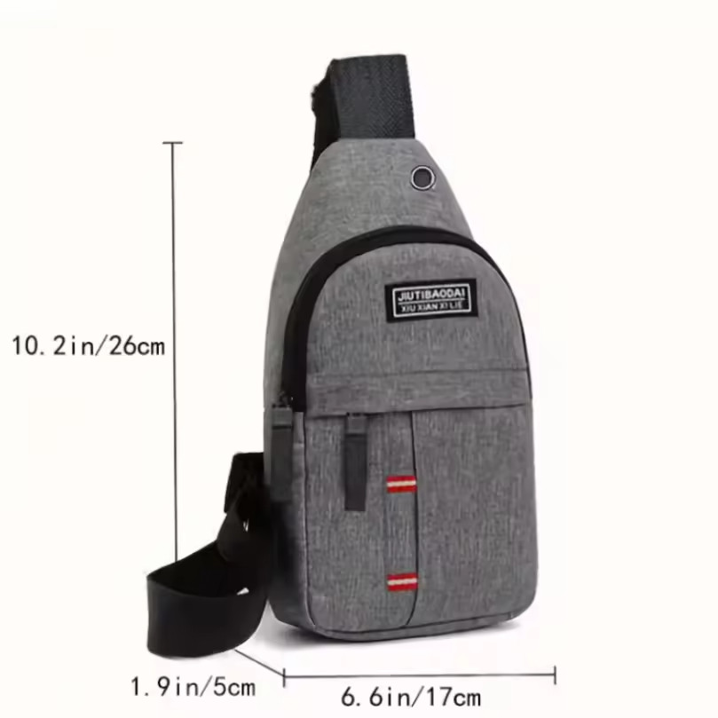 Crossbody Chest Bag Men Women Sling Backpack Travel Hiking Shoulder Bag Black