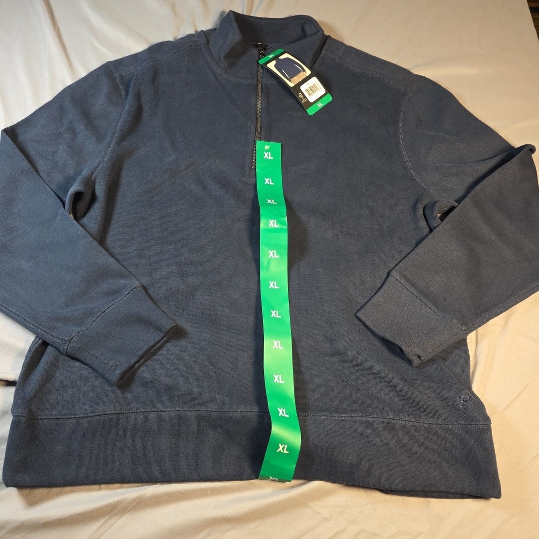 Banana Republic Men’s Double Knit 1/4 Zip Pullover Blue Size XL NWT