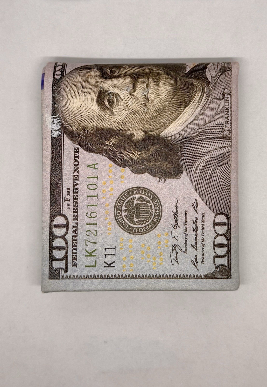 Wallet 100 Bill Printed Leather Bifold Novelty