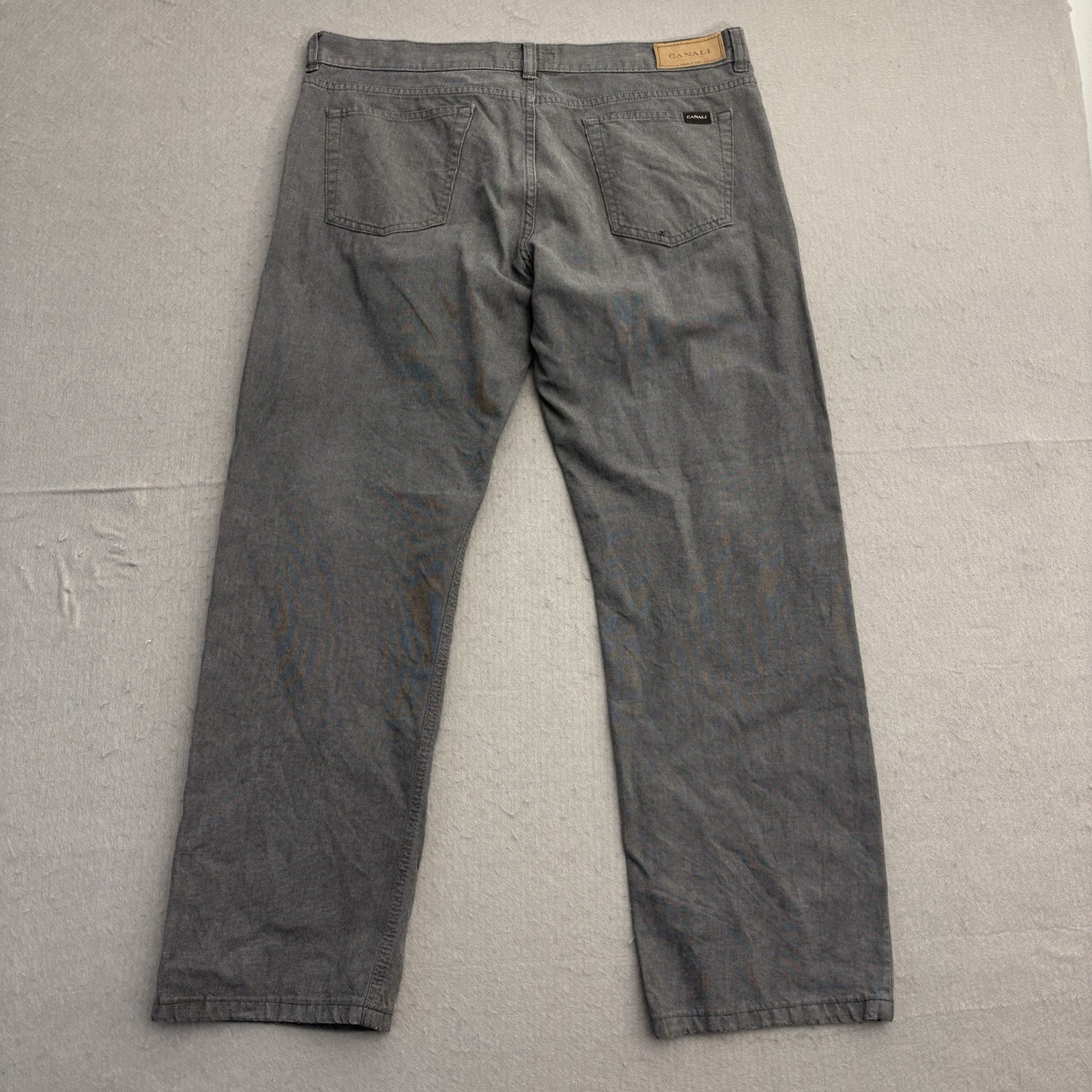 Canali Pants Mens Size 37×29 (56) Gray Cotton Luxury Made In Italy Casual