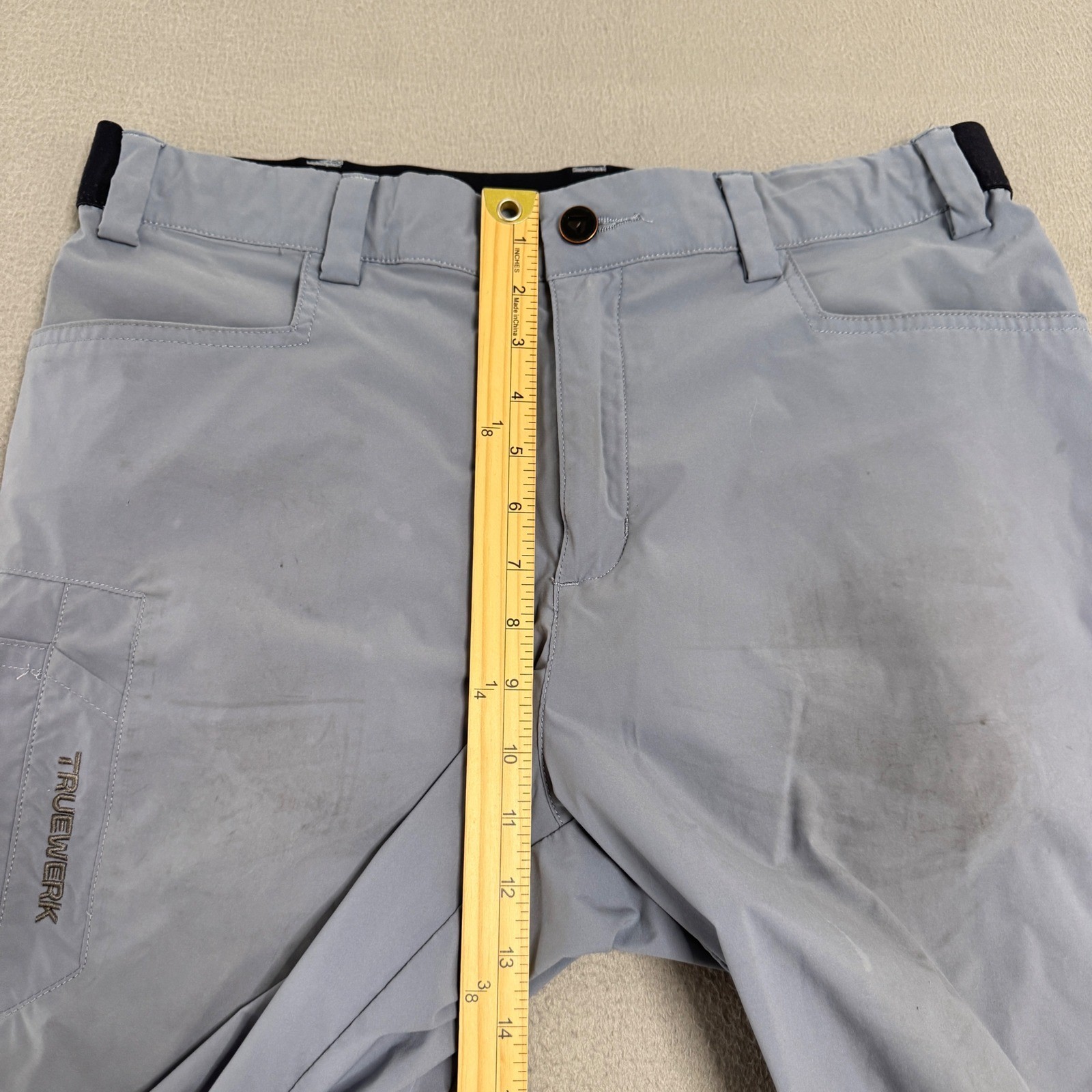Truewerk Cloud Short Mens Large Blue Grey Performance Work Utility Cargo Shorts