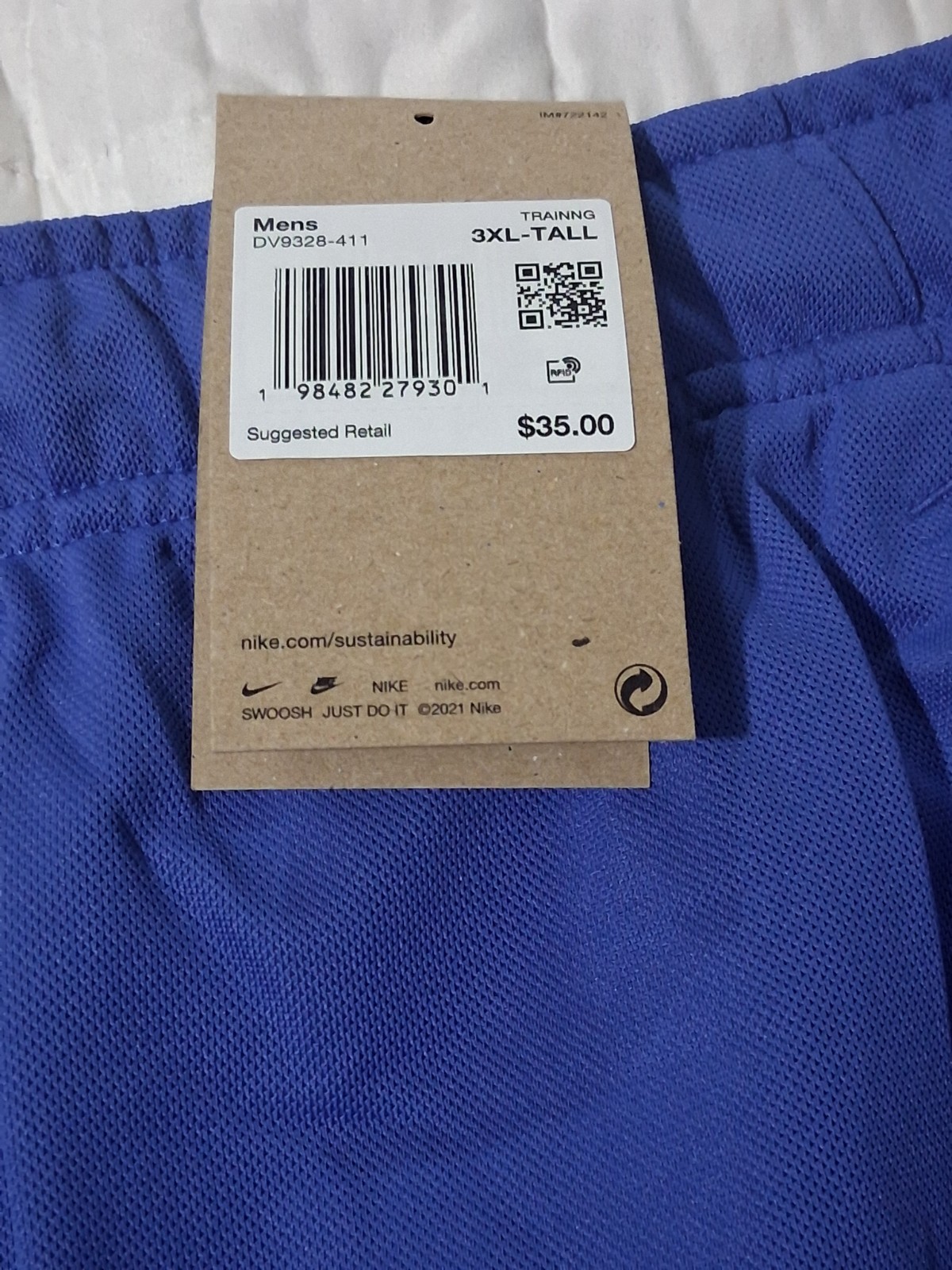 Nike Totality Training 9” Blue Standard Shorts Mens 3XL Tall New
