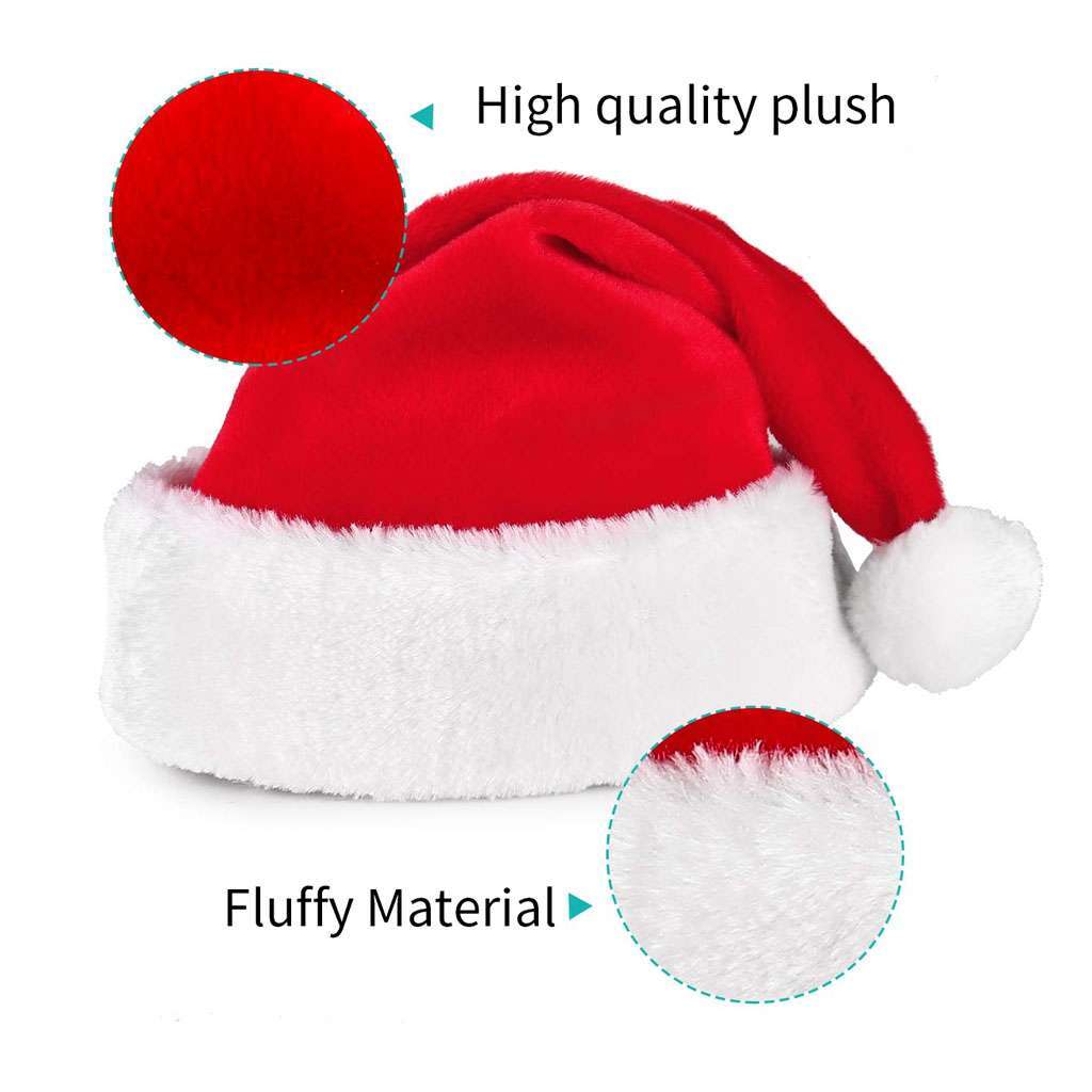 Adults Kids Premium Christmas Santa Claus Hat Cosplay Costume Plush Xmas Cap US